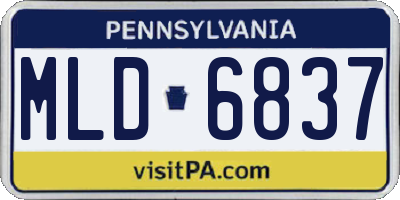 PA license plate MLD6837