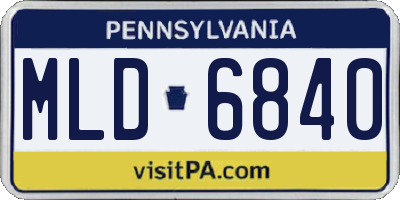 PA license plate MLD6840