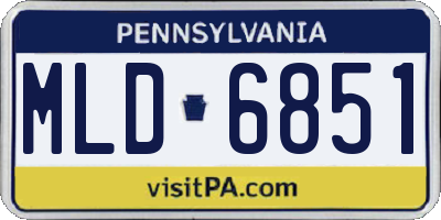 PA license plate MLD6851