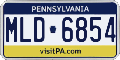 PA license plate MLD6854