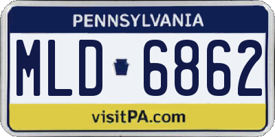 PA license plate MLD6862