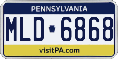 PA license plate MLD6868