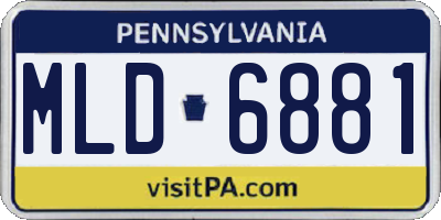 PA license plate MLD6881
