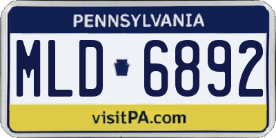 PA license plate MLD6892