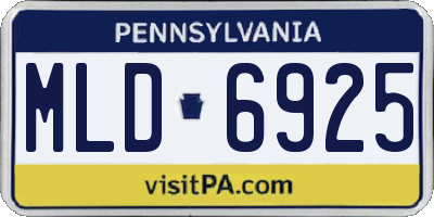 PA license plate MLD6925