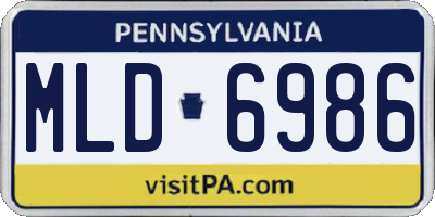 PA license plate MLD6986
