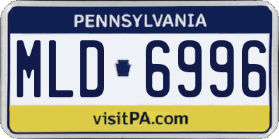 PA license plate MLD6996