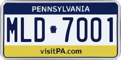 PA license plate MLD7001