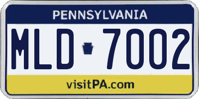 PA license plate MLD7002