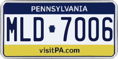 PA license plate MLD7006