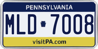 PA license plate MLD7008