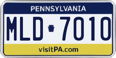 PA license plate MLD7010