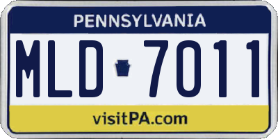 PA license plate MLD7011