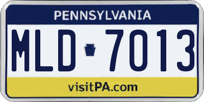 PA license plate MLD7013