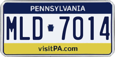 PA license plate MLD7014