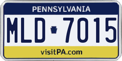 PA license plate MLD7015
