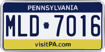 PA license plate MLD7016