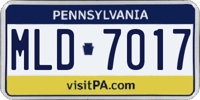 PA license plate MLD7017