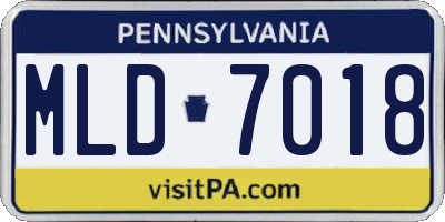 PA license plate MLD7018