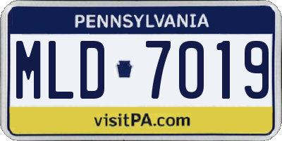 PA license plate MLD7019