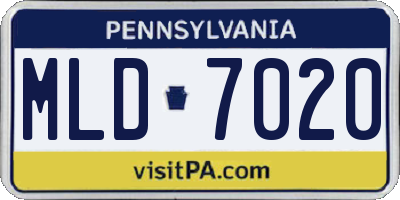 PA license plate MLD7020