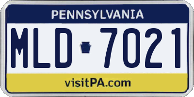 PA license plate MLD7021