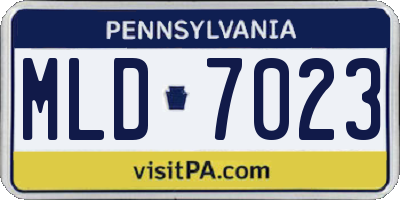 PA license plate MLD7023