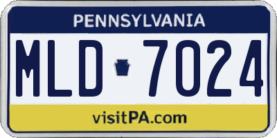 PA license plate MLD7024