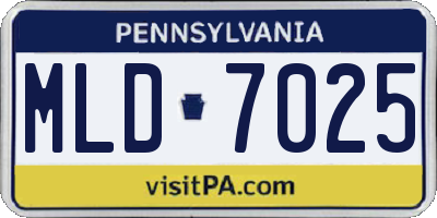PA license plate MLD7025