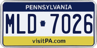 PA license plate MLD7026