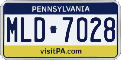 PA license plate MLD7028