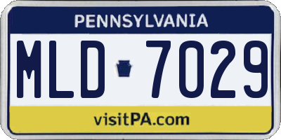 PA license plate MLD7029