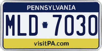 PA license plate MLD7030