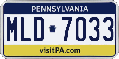 PA license plate MLD7033