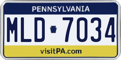 PA license plate MLD7034
