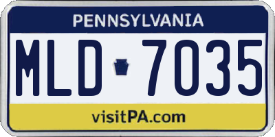 PA license plate MLD7035