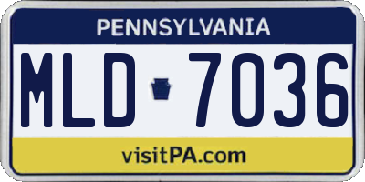 PA license plate MLD7036