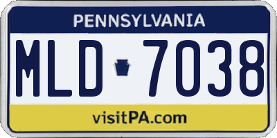 PA license plate MLD7038