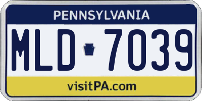 PA license plate MLD7039