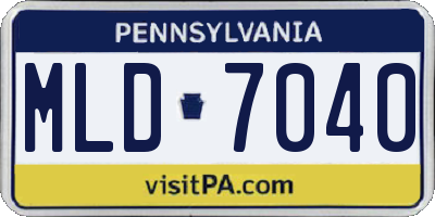 PA license plate MLD7040