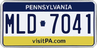 PA license plate MLD7041
