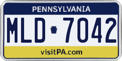 PA license plate MLD7042