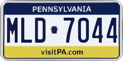 PA license plate MLD7044
