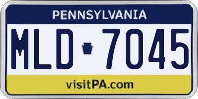 PA license plate MLD7045