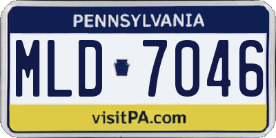 PA license plate MLD7046