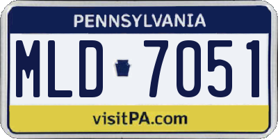 PA license plate MLD7051