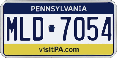 PA license plate MLD7054