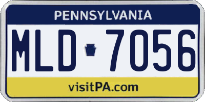 PA license plate MLD7056