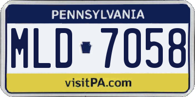 PA license plate MLD7058