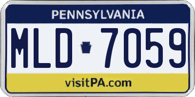 PA license plate MLD7059